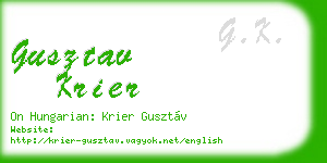 gusztav krier business card